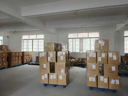 Palletised cartons inside the Haishun warehouse