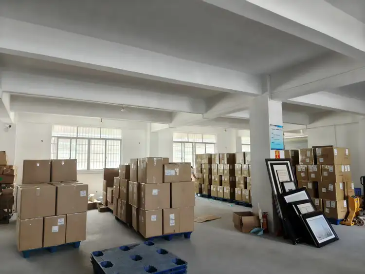 Carton storage and pallet handling inside the Haishun warehouse